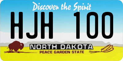 ND license plate HJH100