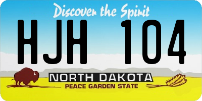 ND license plate HJH104