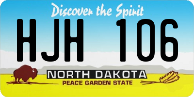 ND license plate HJH106