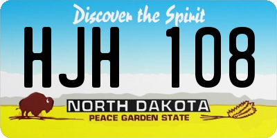 ND license plate HJH108