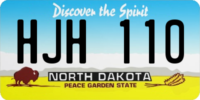 ND license plate HJH110