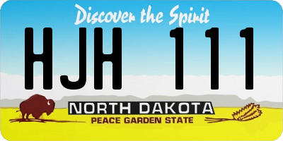 ND license plate HJH111