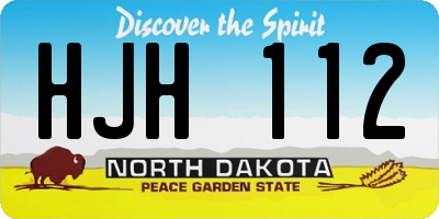 ND license plate HJH112