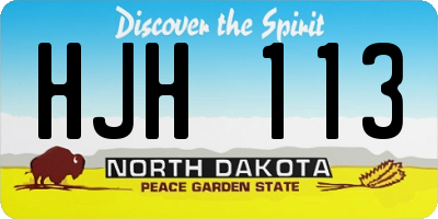 ND license plate HJH113