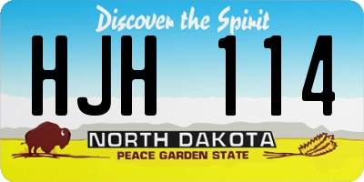 ND license plate HJH114