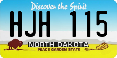 ND license plate HJH115