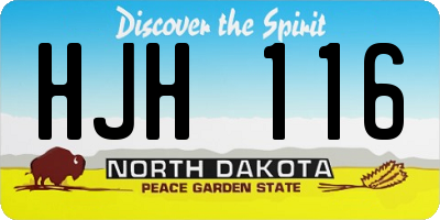 ND license plate HJH116