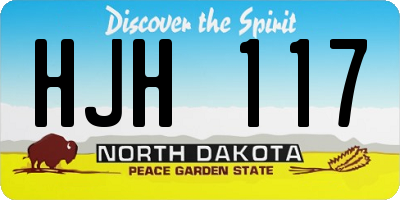 ND license plate HJH117