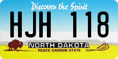 ND license plate HJH118