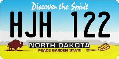 ND license plate HJH122