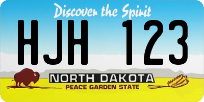 ND license plate HJH123