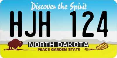 ND license plate HJH124