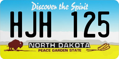 ND license plate HJH125