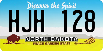 ND license plate HJH128