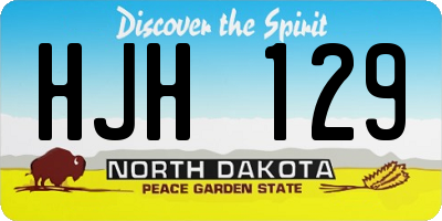 ND license plate HJH129