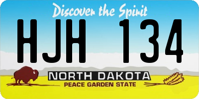 ND license plate HJH134