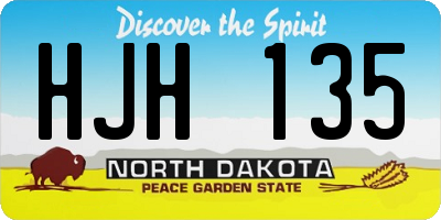 ND license plate HJH135