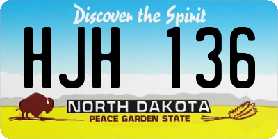 ND license plate HJH136