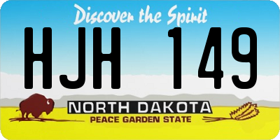 ND license plate HJH149