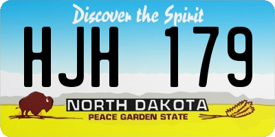 ND license plate HJH179