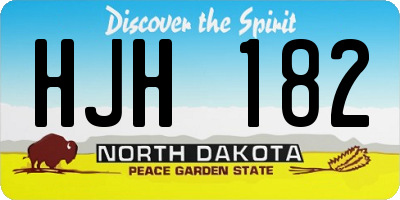 ND license plate HJH182