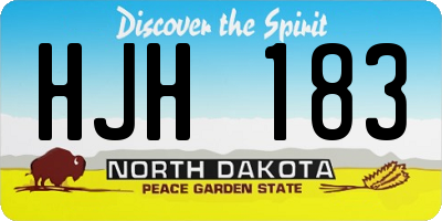 ND license plate HJH183