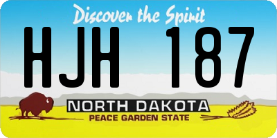 ND license plate HJH187