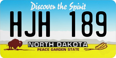 ND license plate HJH189