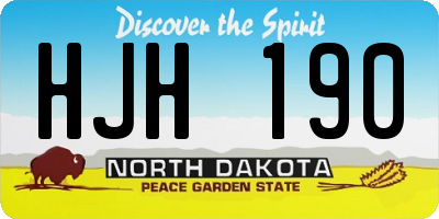 ND license plate HJH190