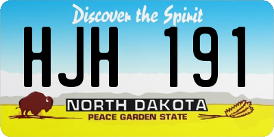 ND license plate HJH191