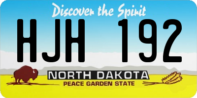 ND license plate HJH192