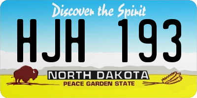 ND license plate HJH193