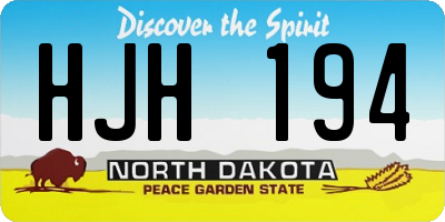 ND license plate HJH194