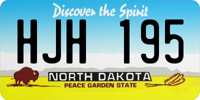 ND license plate HJH195