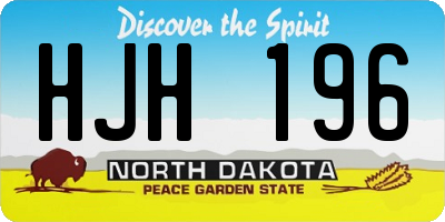 ND license plate HJH196