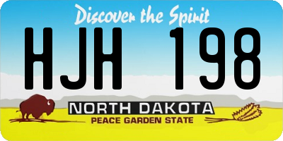 ND license plate HJH198