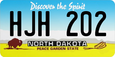 ND license plate HJH202