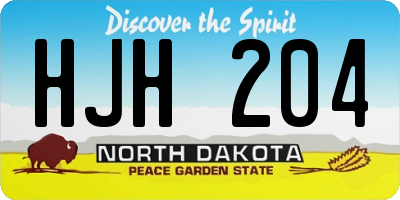 ND license plate HJH204