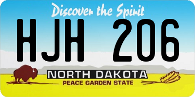 ND license plate HJH206