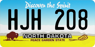 ND license plate HJH208