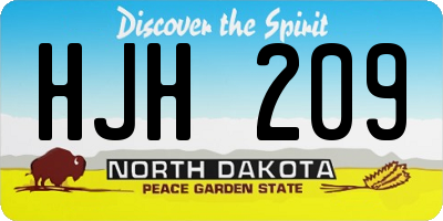 ND license plate HJH209