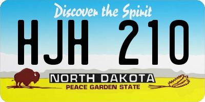 ND license plate HJH210