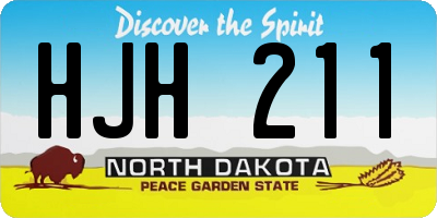 ND license plate HJH211