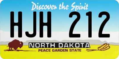 ND license plate HJH212