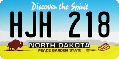 ND license plate HJH218