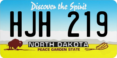 ND license plate HJH219