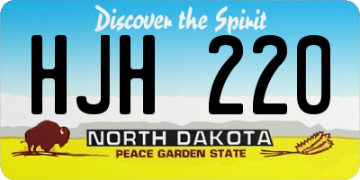 ND license plate HJH220