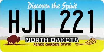 ND license plate HJH221