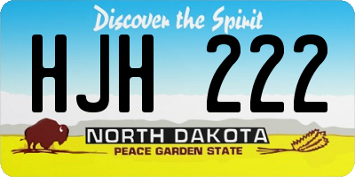 ND license plate HJH222