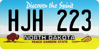 ND license plate HJH223